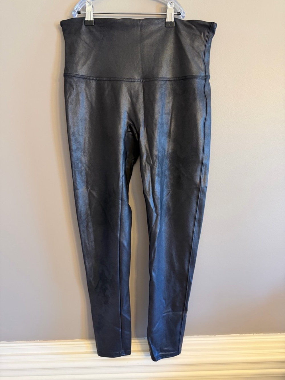 Black Faux Leather High-Waist Leggings
